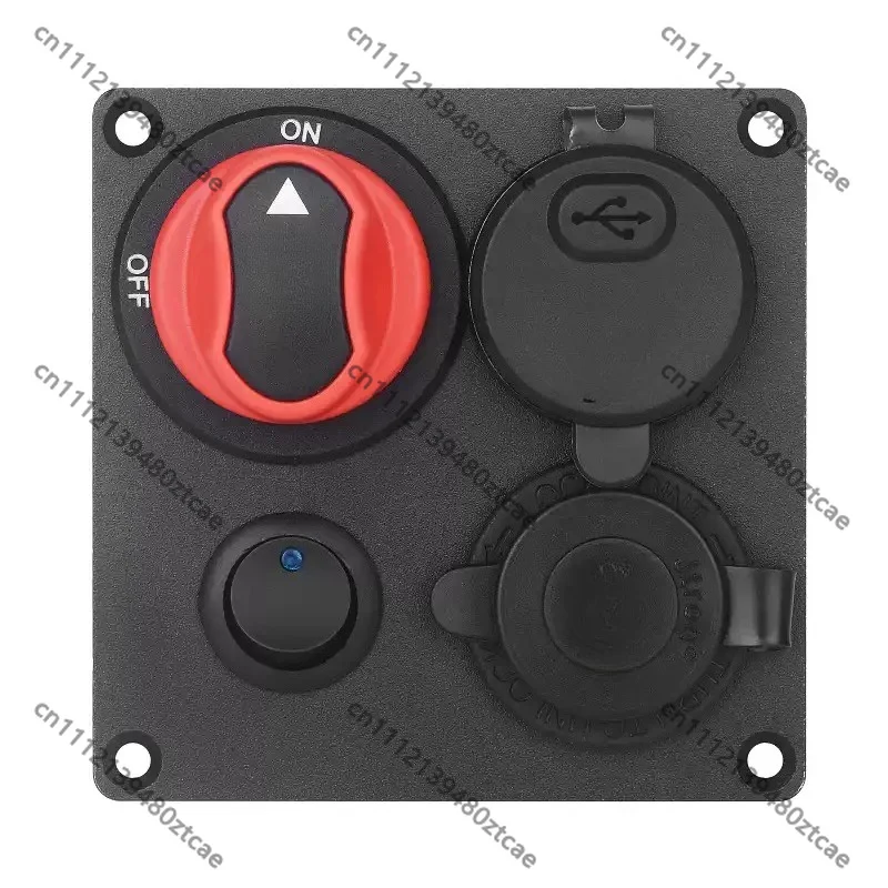 Combined Control Panel With Battery Disconnect Switch QC3.0 USB Type-C Car Charger Cigarette Lighter Socket Auto Modification