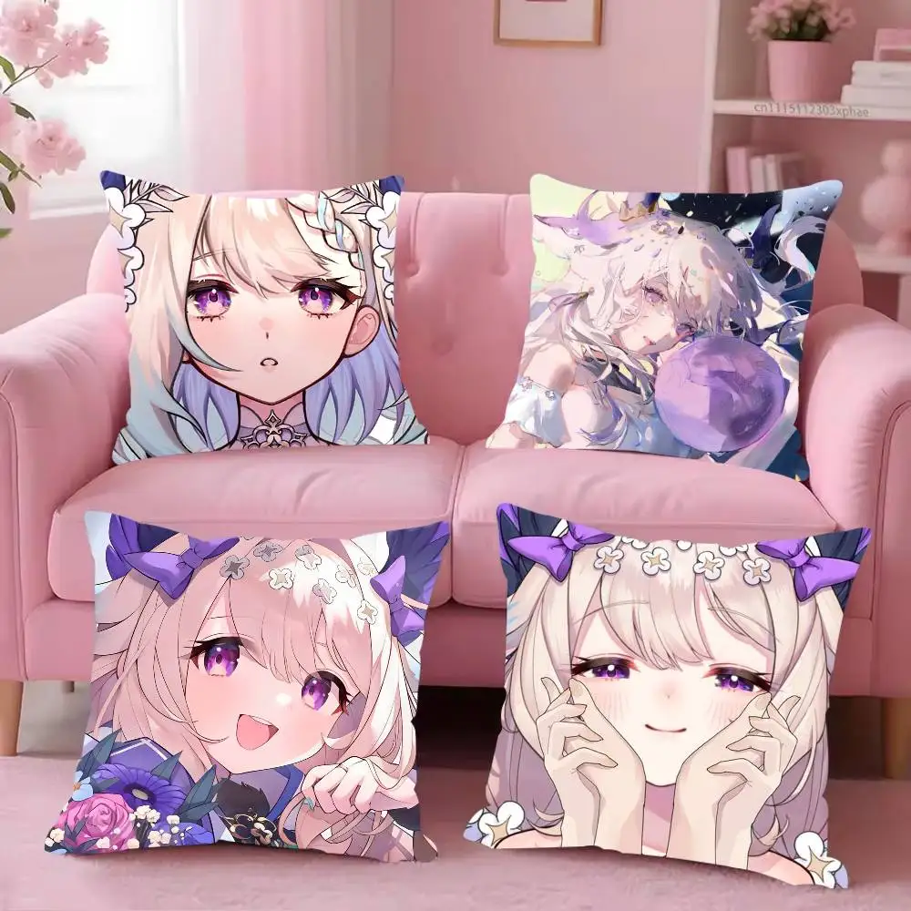 Enna Alouette VTuber Aloupeeps Pillow Case For Living Room Bedroom Hotel Pattern Printed Cushion Cover Decorations and Protector