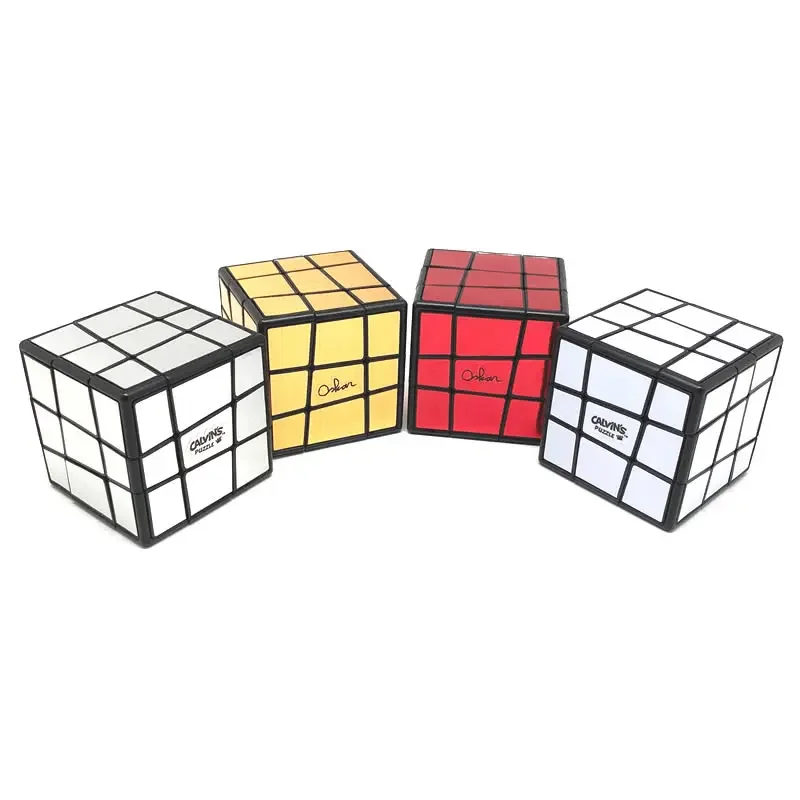 Calvin's Puzzles Oskar Sloppy 3x3x3 Magic Cube Black Body Gold White Stickers Speed Twisty Puzzle Brain Teasers Educational Toys