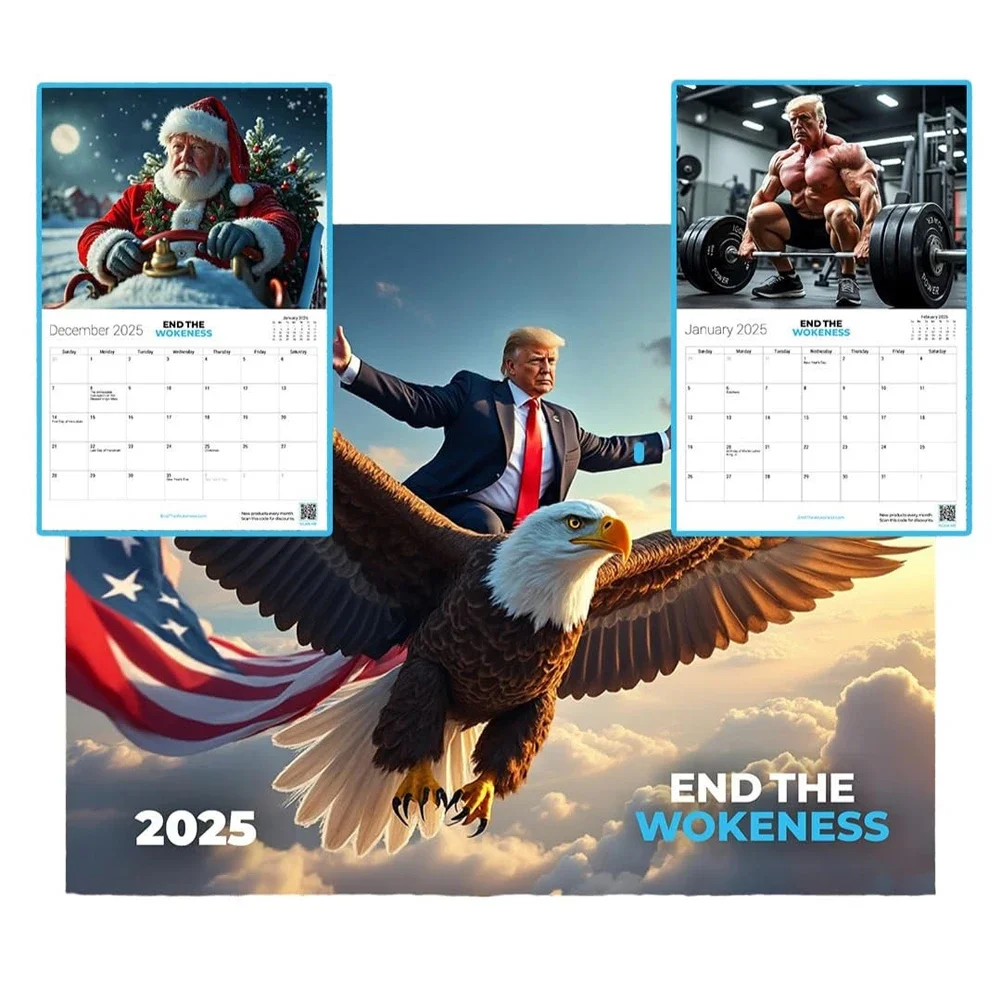 

Календарь Трампа 2025 года, забавный настенный календарь, подвесной ежемесячный календарь, планировщик, подарки