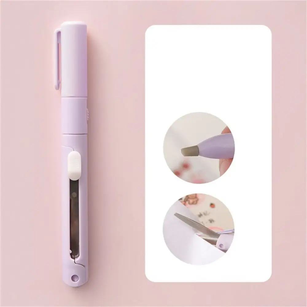 Craft Tools Stationery Safe Mini for Paper Work Portable Size Precision Art Cutter Sticker Cutter Folding Scissor Pen Cutter