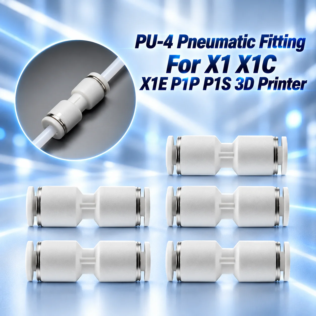 For Lab X1 X1C X1E P1P P1S 3D Printer PTFE Tube Pneumatic Connector 1.75mm Filament Extruder For Bamboo 3D Printer Part