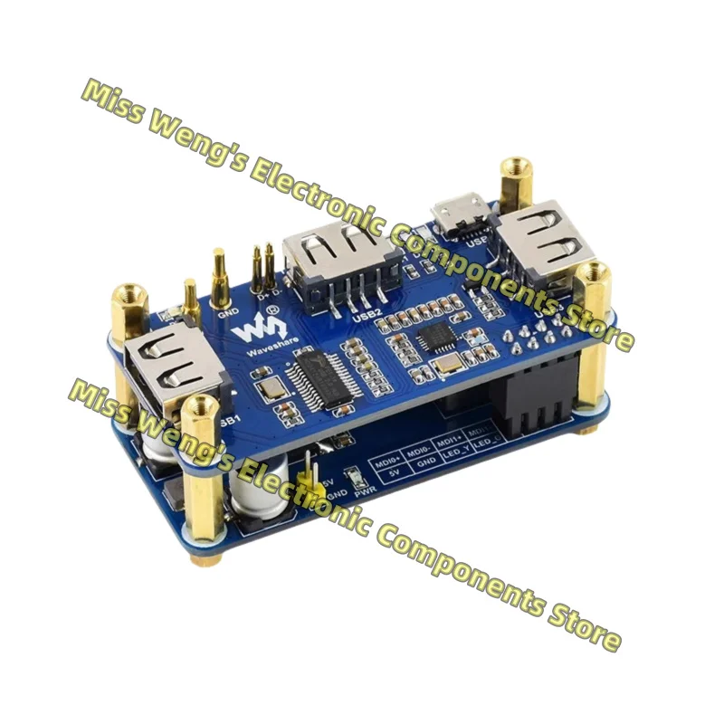 

Zero WH PoE Ethernet Power Supply 3-channel USB HUB Expansion Board Module Hub PoE/ETH/USB HUB HAT With shell