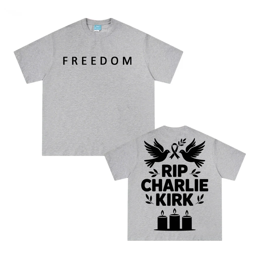 

Футболка RIP Charlie Kirk FREEDOM с голубем, летняя футболка в стиле гранж, высокое качество, футболка из 100% хлопка, модные хлопковые футболки унисекс Camisetas