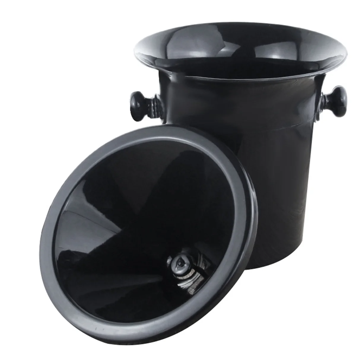 Wine Dump Black Plastic Wine Spittoon - ขนาดมาตรฐานพร้อมถังแชมเปญกรวยสีดํา