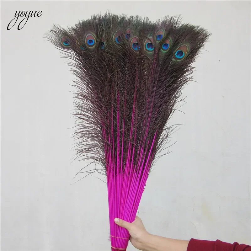 Wholesale 100pcs/lot 70CM-80CM / 28-32inch Natural Peacock Tail Feathers beautiful natural peacock feathers eyes for DIY clothes