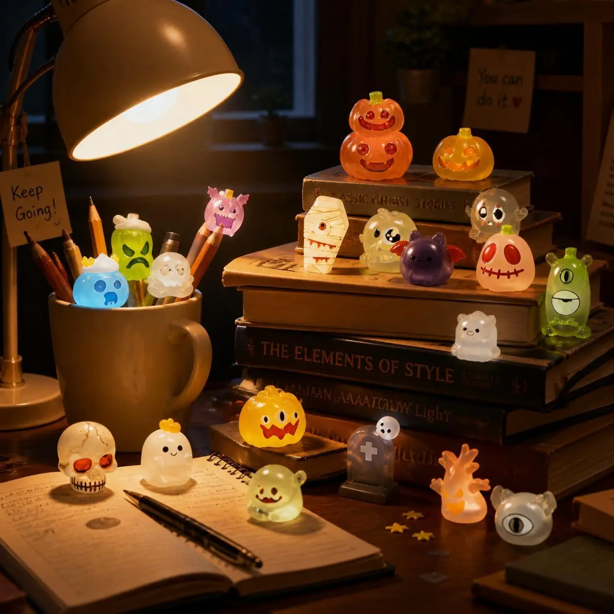 Figuritas de Resina que Brillan en la Oscuridad para Halloween, Calabaza, Calavera, Diablo, Decoración de Micropaisajes, Jardín de Hadas, Manualidades, Decoraciones para Fiestas