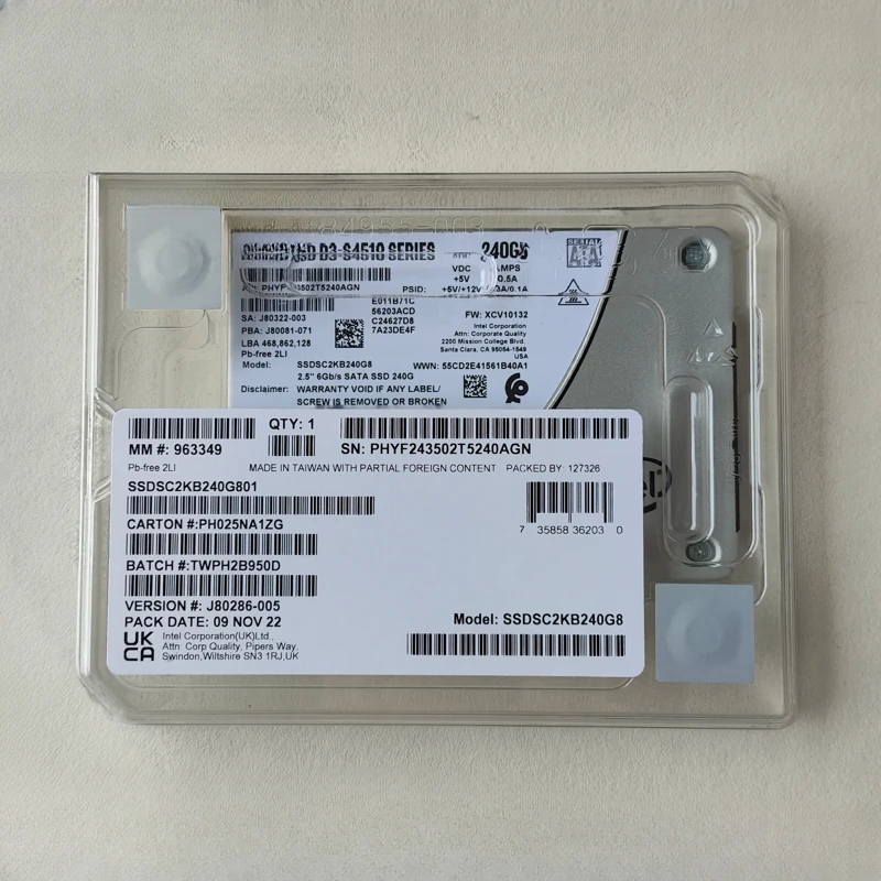 

S4500 S4510 240G 480G SSD Enterprise Solid State Drive sata3.0