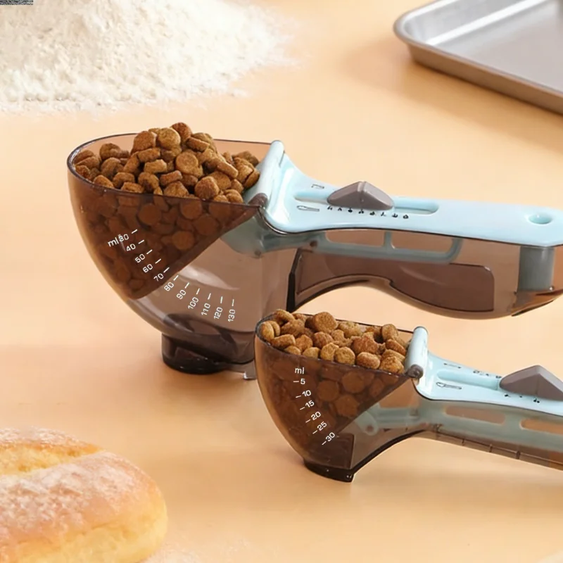 Plastic Adjustable Measuring Spoon with Scale Baking Kitchen Tool Multi-purpose Scoop for Flour Sugar Cocoa Powder