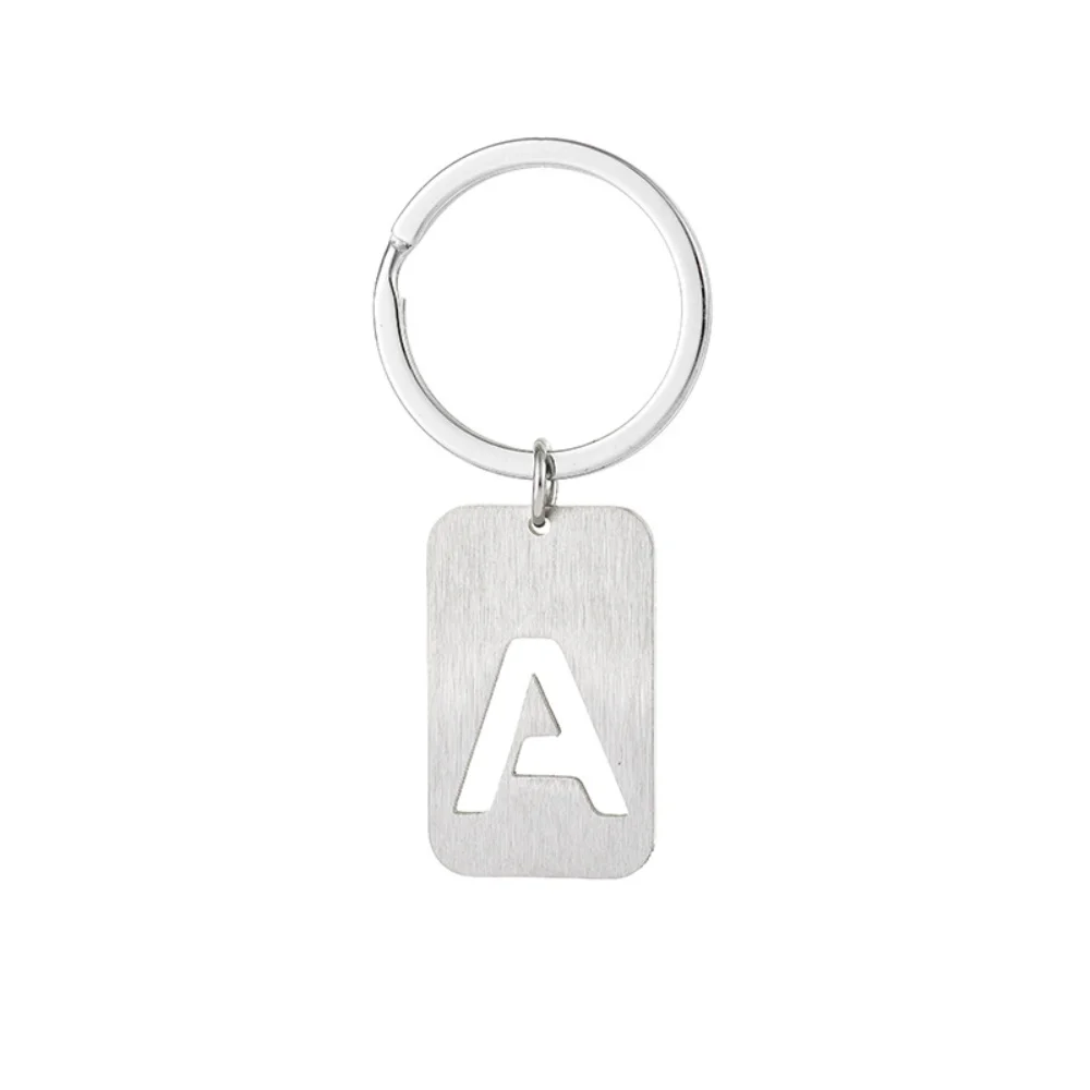 26 Initialen Buchstaben Ausgehöhlter Metall-Schlüsselanhänger Edelstahl-Anhänger Schlüsselring Schnalle Geldbörse Auto Hip-Hop Street Accessoires Geschenke – Detail 6