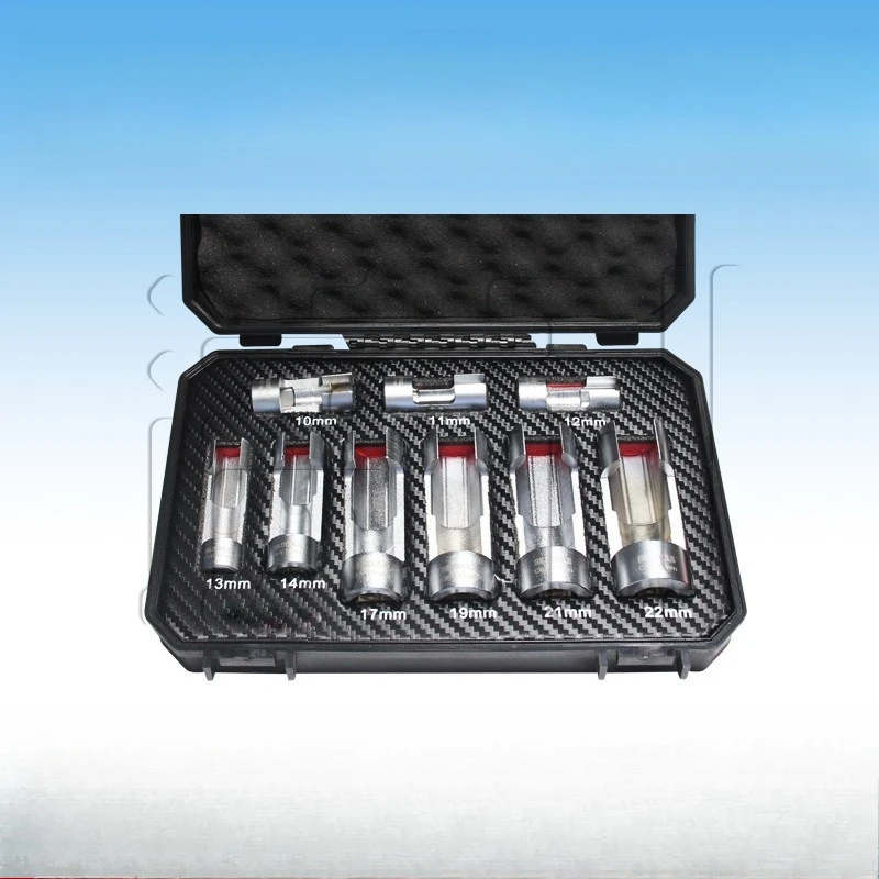 

9-piece set of open-end oil pipe disassembly socket and slotted oxygen sensor wrench Car Repair Combination Suit