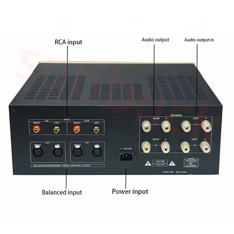 SUNBUCK E900 FET circuito Control remoto XLR amplificador de potencia equilibrado 600W 2,0 estéreo HiFi amplificador de potencia Audio