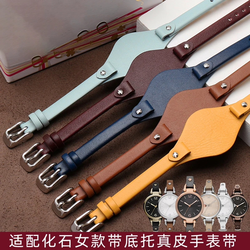 

8mm Soft Cowhide Genuine Leather Watch Bnd Women Small Band Bracelet for Fossil ES3060 ES3565 ES2830 3077 3262 3060 ES4176 4119