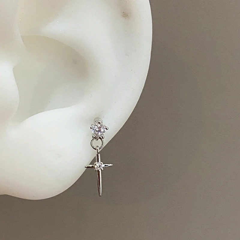 Unisex Mini Crystal Zircon Stud Earrings, Cute Punk Gift