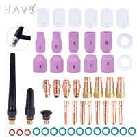52Pcs TIG Welding Torch Stubby Gas Lens For WP17 WP18 WP26 TIG 10 High Temperature Glass Cup Kit Durable Practical Accessories