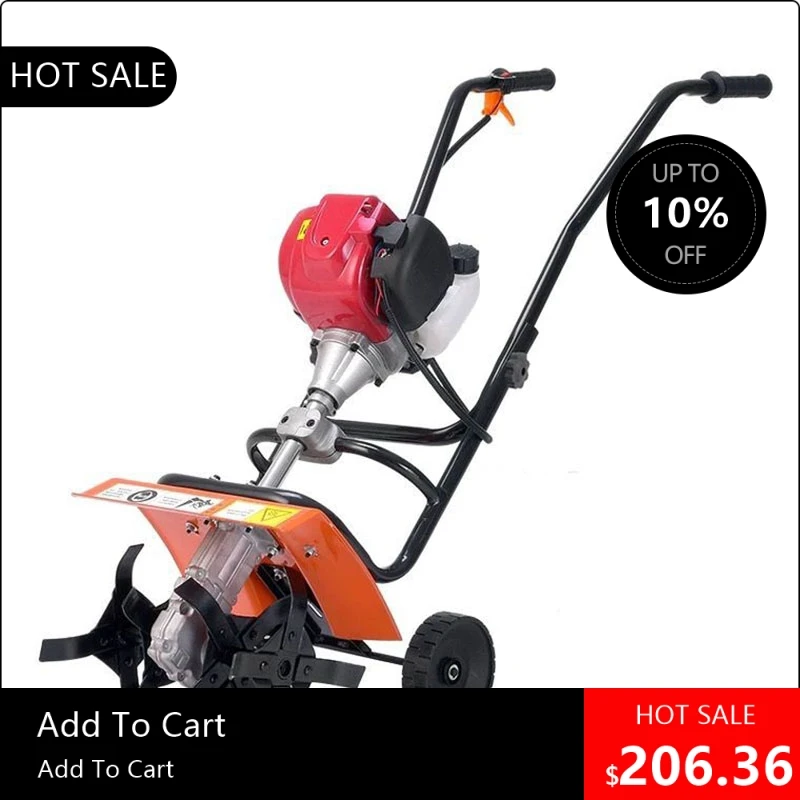 08170 Useful 52CC Mini tiller Garden Cultivator Rotary Hoe Tine Tiller Cultivator Pro Machine Soil Loosening Equip