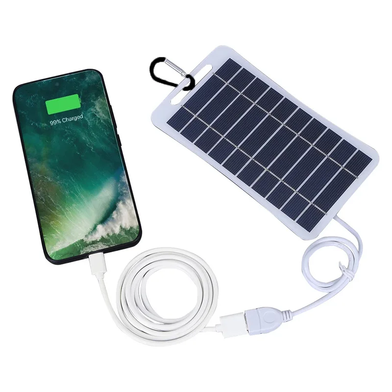 BMAD 2W5V Portable Solar Panel Usb Charging Board Waterproof Mobile Phone Power Bank Camping Backpack Hiking With Handle