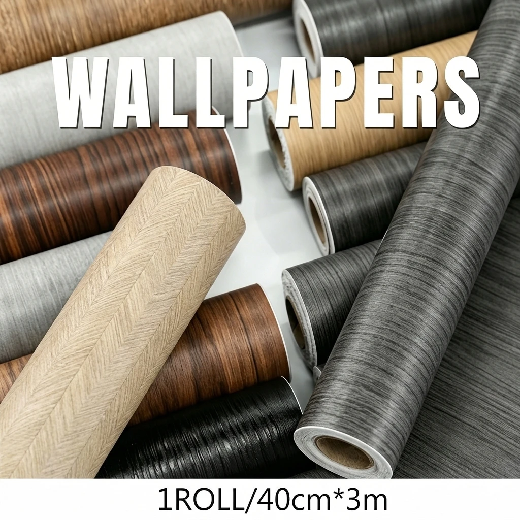 40X300CM IXPE Wall Stickers with Wood Grain Pattern The Smooth Waterproof and Oil-resistant Surface Is Easy to Clean and Simple