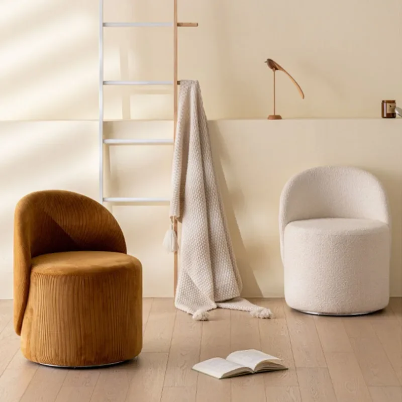 Chaise de tabouret de coiffeuse, tabouret de commode à dossier minimaliste de luxe léger pour chambre à coucher design