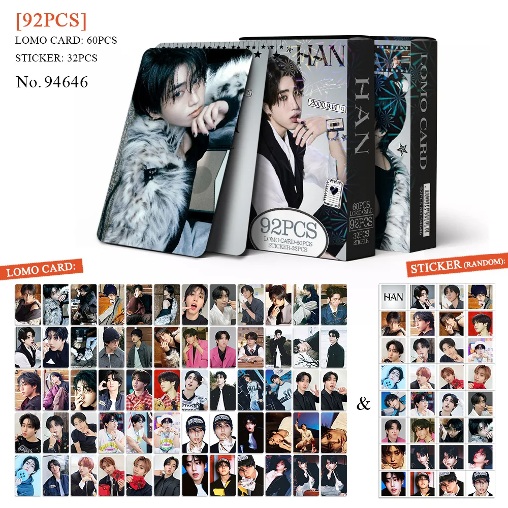 

92PCS Stray Kids SKZOO Korean Pop Music Group HAN Personal Album Photo Card LOMO Camming Letter Gift