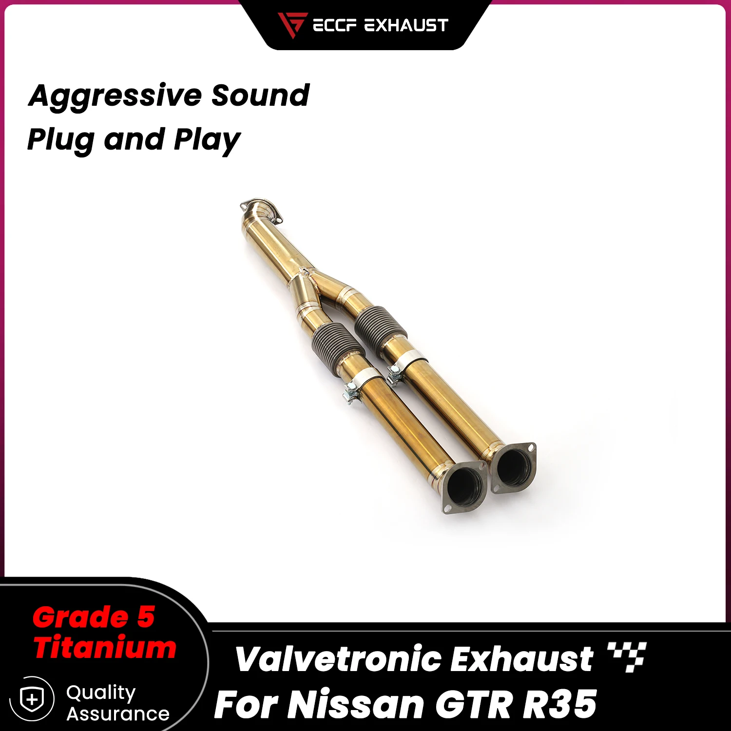 

Sports TItanium Y Tube For Nissan GTR R35 Aggressive Exhaust Sound High Flow Performance Upgrade