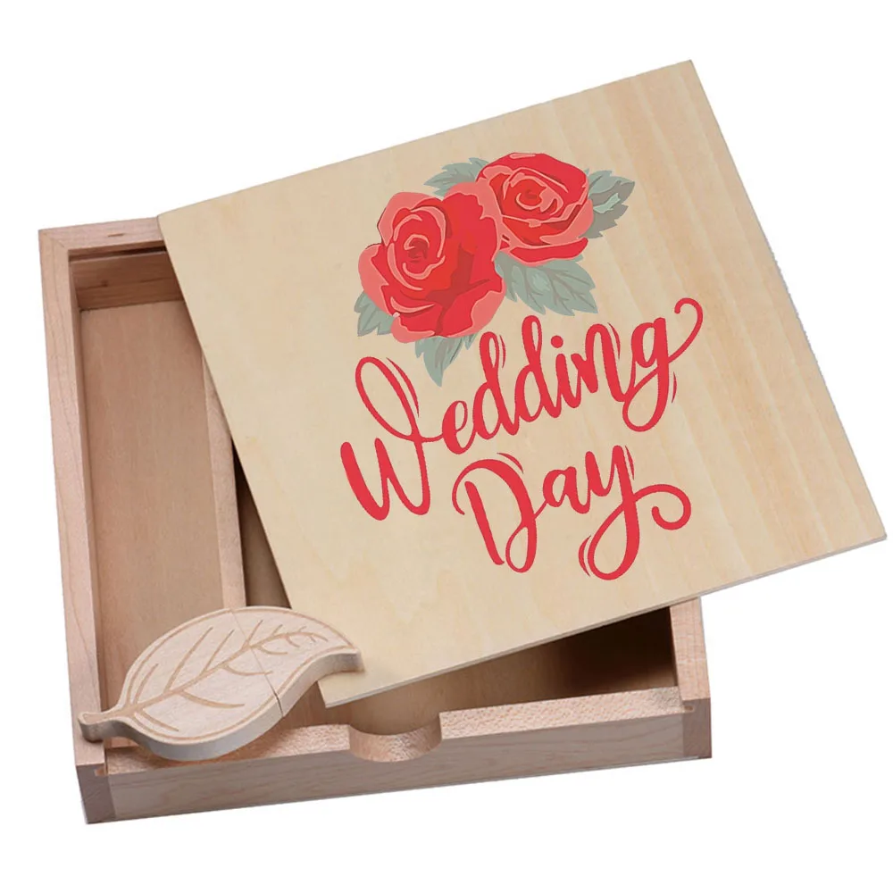 5개 묶음 천연 나무 상자 USB 플래시 드라이브 128GB 크리스마스 선물 펜 드라이브 64GB 무료 로고 USB 스틱 32GB 디자인된 웨딩 선물