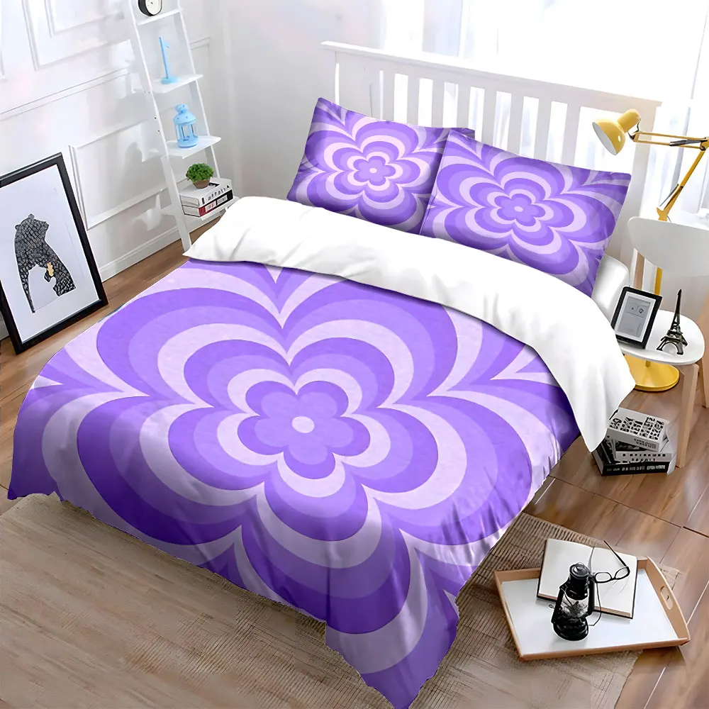 

Purple Three-Piece Set for Decor Exquisite three-piece bedding set gift for kids and adults