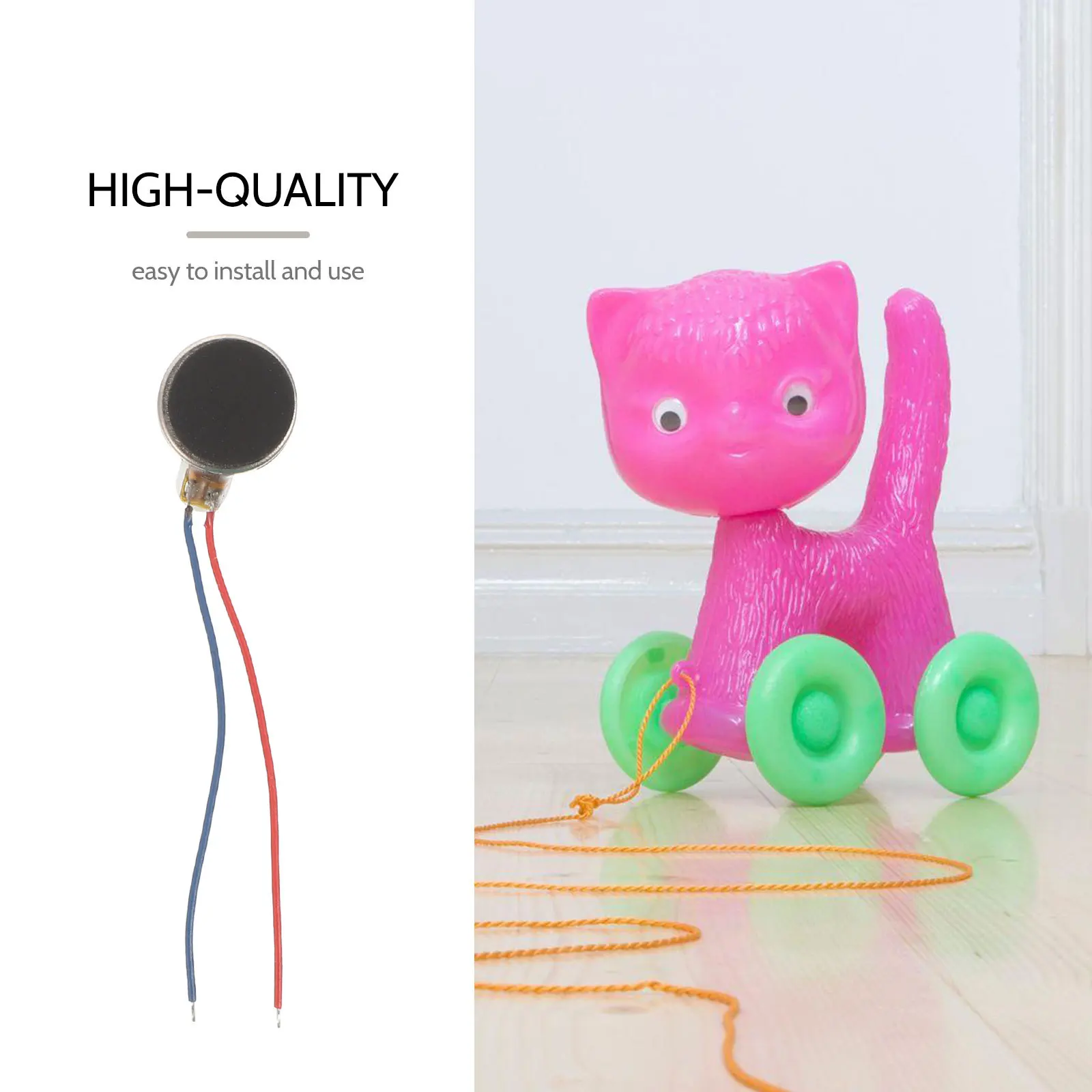 

10Pcs Mini Vibrating Black Flat Creative Durable Motor Parts for Beauty Massager Phone Electronic Devices