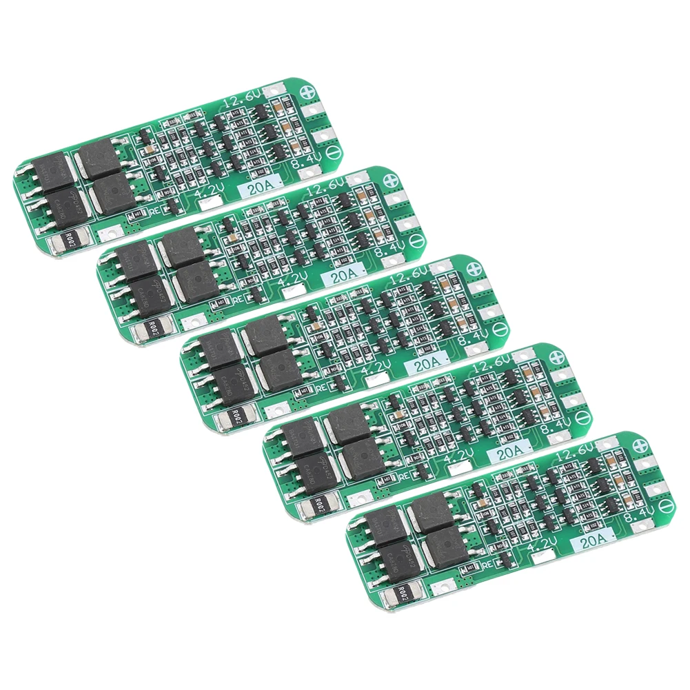 

5pcs/set 3S 20A Lithium Battery Charger PCB Protection Board 12.6V Cell Module For Nominal Voltage 3.7V Lithium Battery