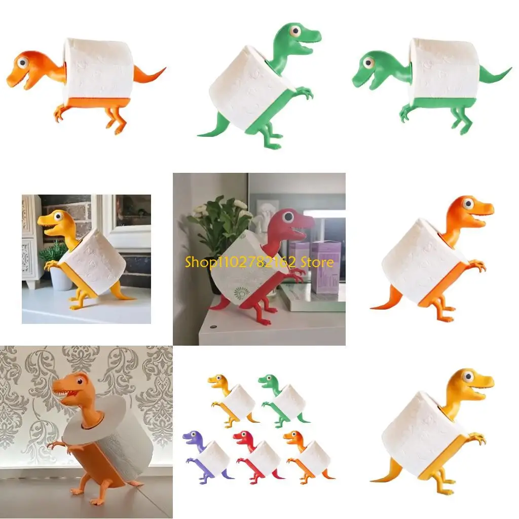 

547B Printed Dinosaur Toilet Paper Towel Holder Cartoon Auto Interior Accessory Suitable For Bathroom Car Organizers