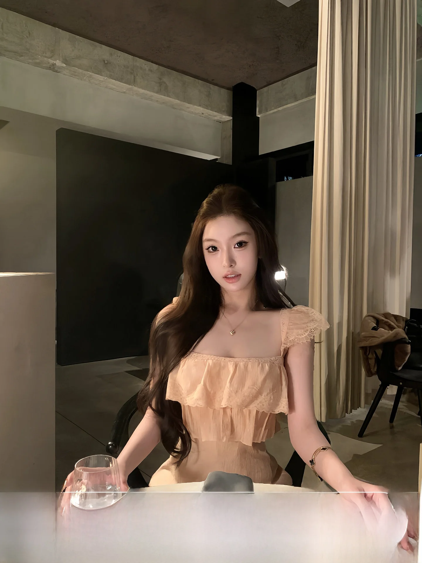 

Юбка OYFF Poetic Sunset с кружевной отделкой, А-силуэт, с квадратным вырезом, длинная, облегающая, для повседневной носки, для работы, для улицы