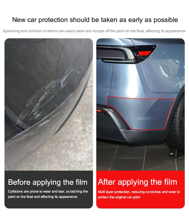 For Tesla Model Y Juniper Front Bumper Protective Film Door Scratch Resistant Film New Model Y TPU Rear Bumper Transparent Film