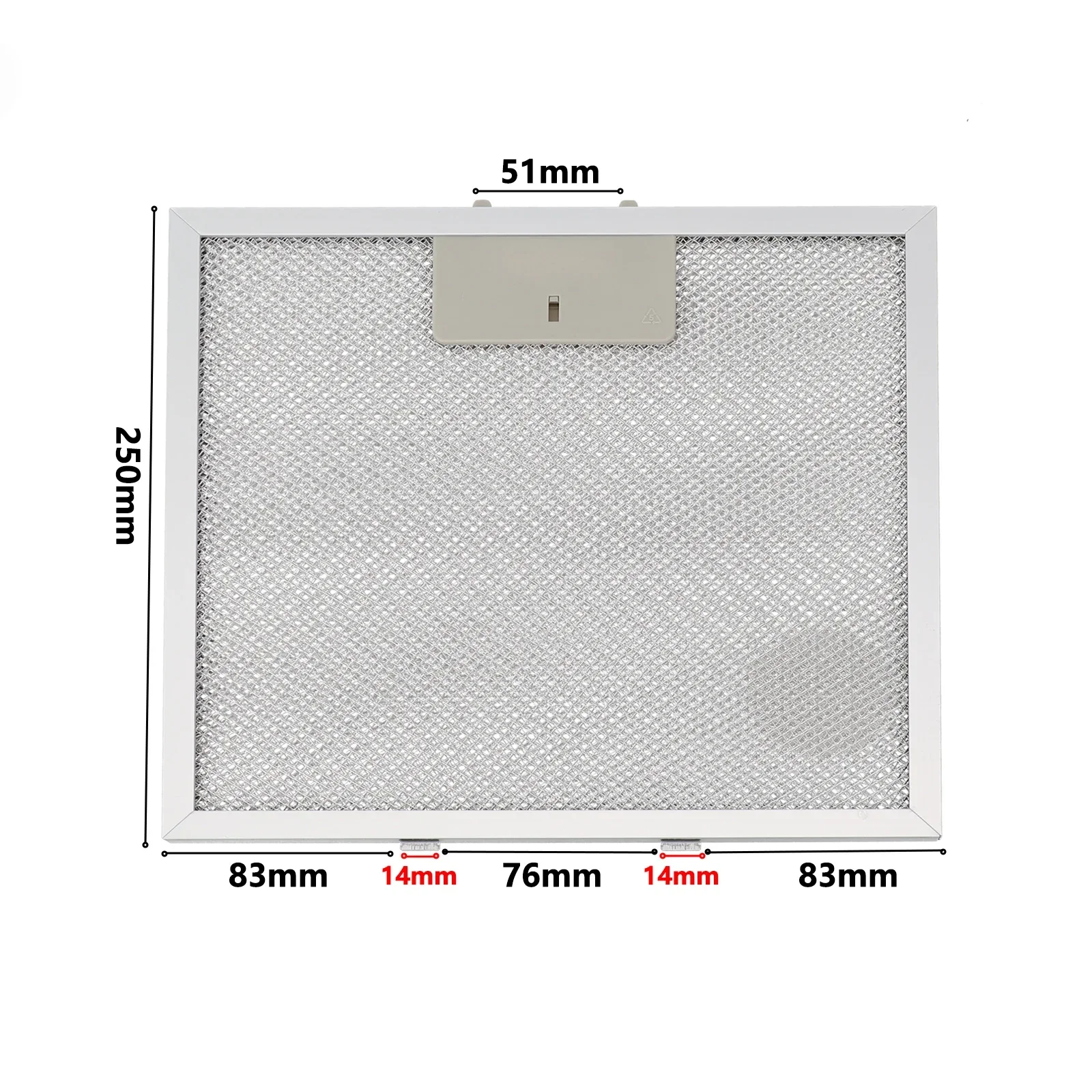 Aluminized Grease Filter Bottom Foot Size 14mm Cooker Hood Filters 5 Layers Of Filtration Air Circulation Easy Installation