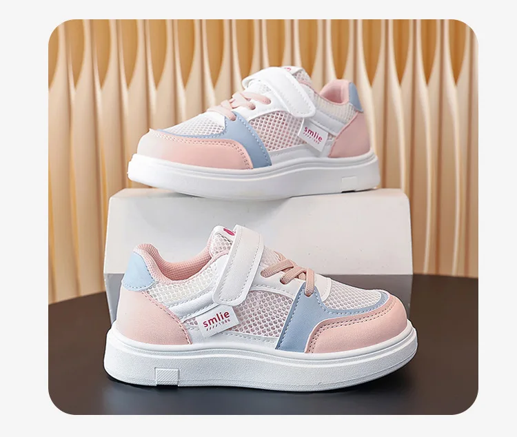 Kinder Weiße Schuhe 2026 Sommer Jungen Sportschuhe Mesh Atmungsaktive Boardschuhe Mädchen Hohle Freizeitsneaker Weiche Sohle Kinderschuhe – Detail 17