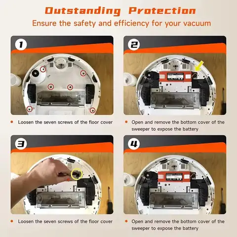 New  2025 14.4V 2800mah-12800mAh Replacement Battery for Xiaomi Roborock S55 S60 S65 S50 S51 S5 MAX S6 Robot Vacuum Cleaner