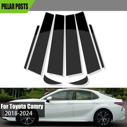 Fit For Toyota Camry 2018 2019 2020 2021-2024 Window Cover Pillar Posts Trim Door Decal Sticker Car Accessories Glossy Black