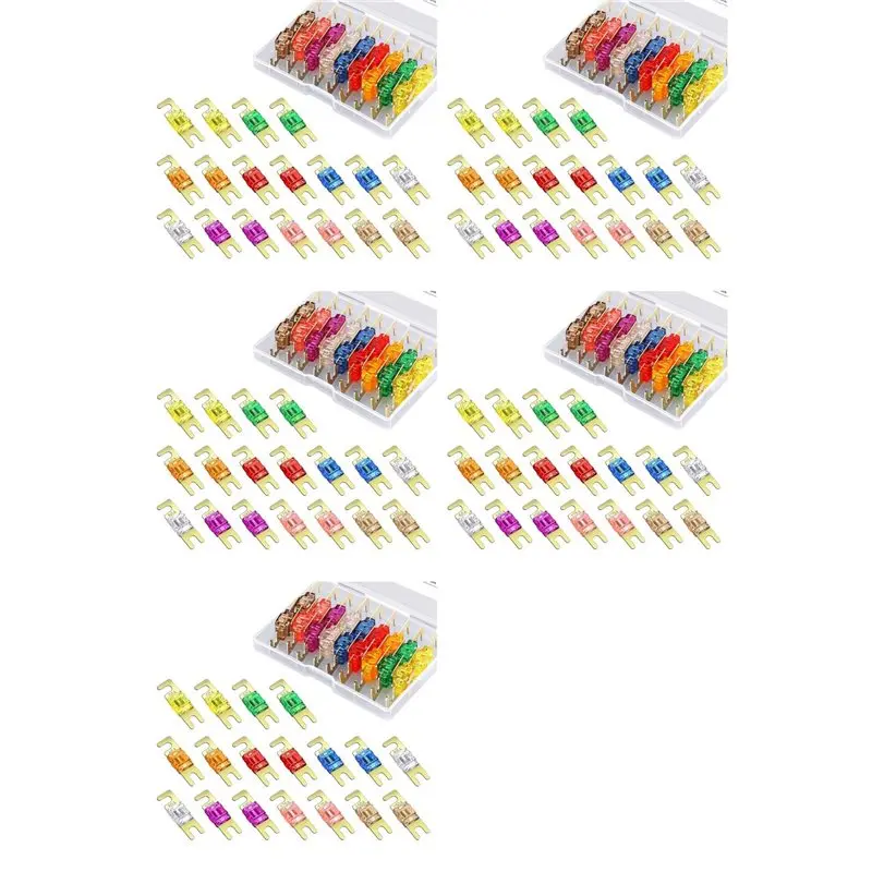 Efficientt-90 Pieces Mini ANL Fuse, Plated ANL Fuse Pack (20A, 30A, 40A, 50A, 60A, 80A, 100A, 125A, 150A) For Automotive Marine