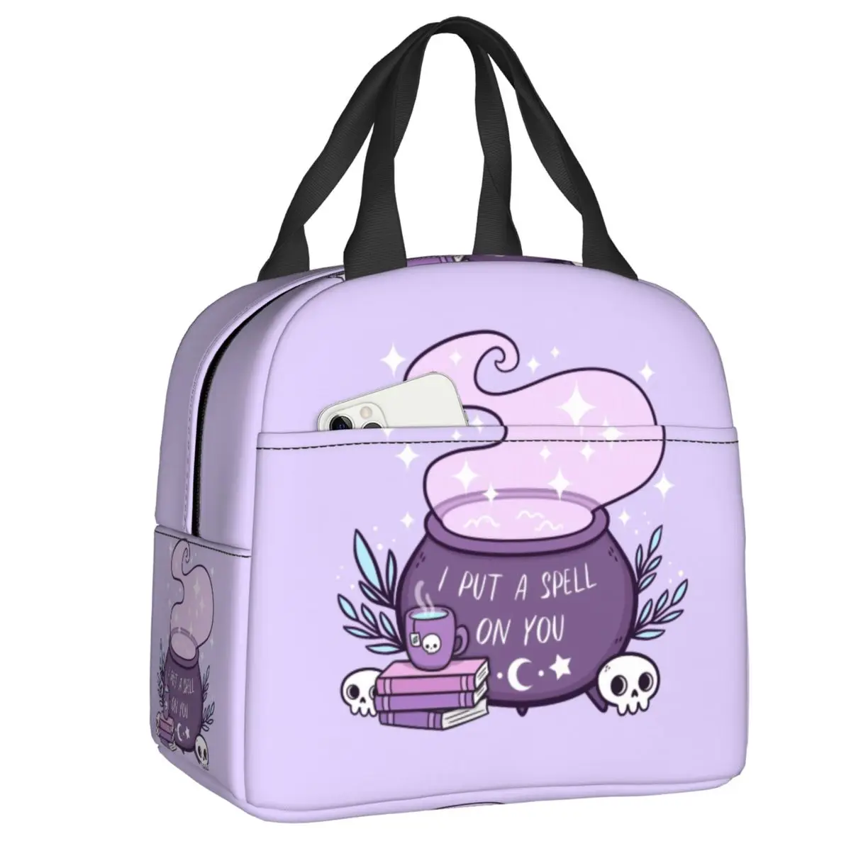 

Custom Witch Cauldron Lunch Bag Men Women Cooler Warm Insulated Lunch Boxes for Adult Office