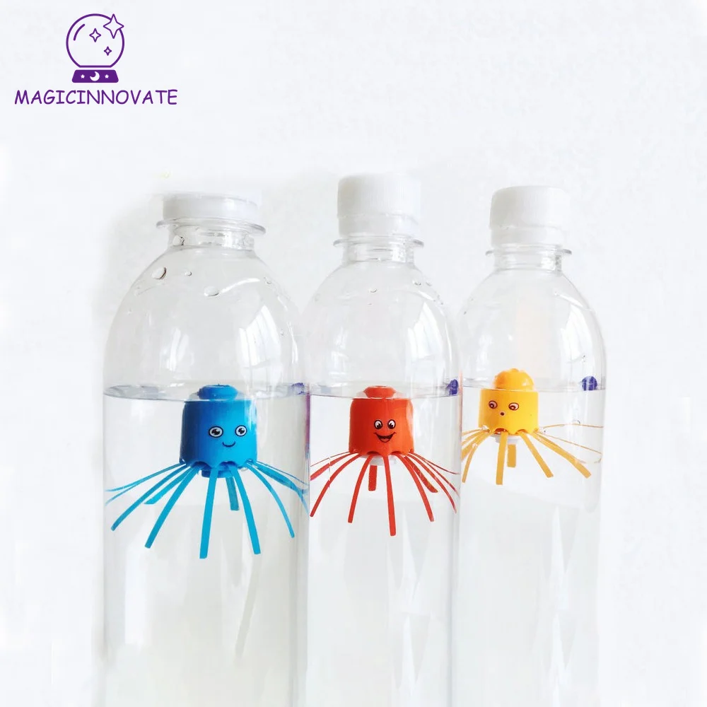 Funny Magic Tricks Little Octopus Floating In A Water Bottle Close-up  Props Buoyancy Gimmicks Toys for Kids