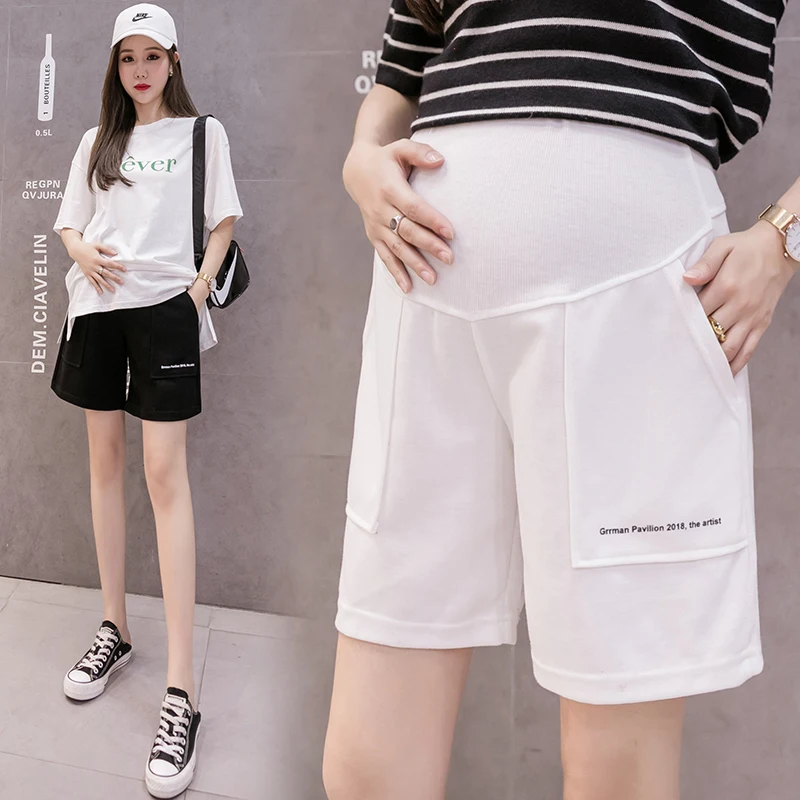 Maternity casual three-point pants summer thin shorts loose wide-leg pants casual belly pants fashion all-match maternity