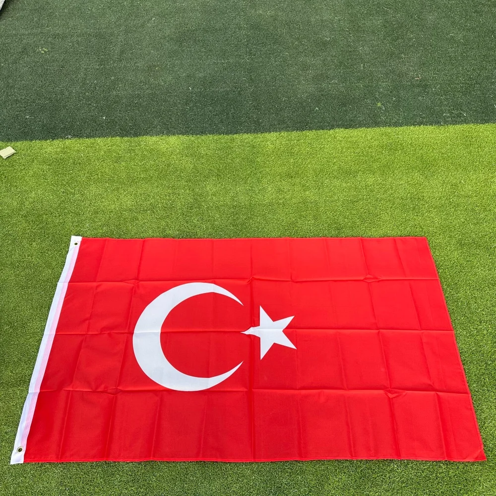 Turkey Flag 150x90cm 3x5 FT Turkish National Flag Crescent Moon Star Polyester Double Stitched Outdoor Indoor Decoration