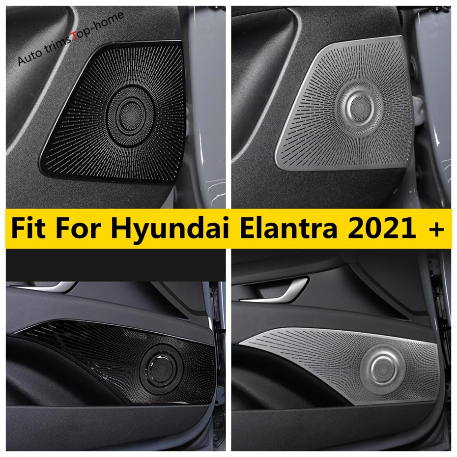 

Inner Door Stereo Speaker Audio Loudspeaker Sound Decoration Frame Cover Trim Fit For Hyundai Elantra 2021 2022 Car Accessories