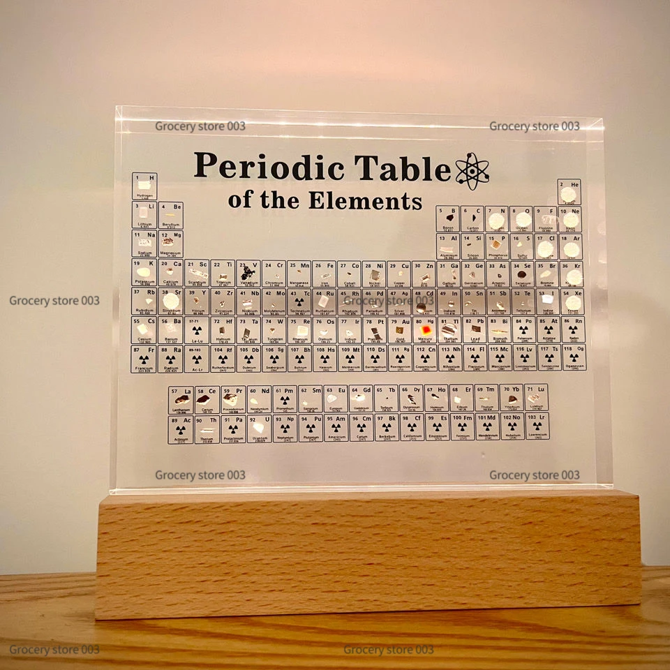 82kinds of Periodic Table Elements Printing, Physical Inlay Specimen Gift Science Popularization Display Acrylic Desktop Decorat