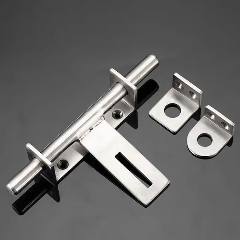 Sliding Bolt Gate Latch, 170mm Thickening Stainless Steel Barrel Bolt with Padlock Hole, Interior Door Latches Brushed Finish
