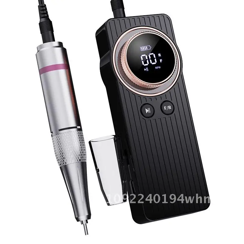 Hoge snelheid draagbare nagellakmachine 35000 RPM oplaadbaar polijstgereedschap voor manicure zwart / zilver