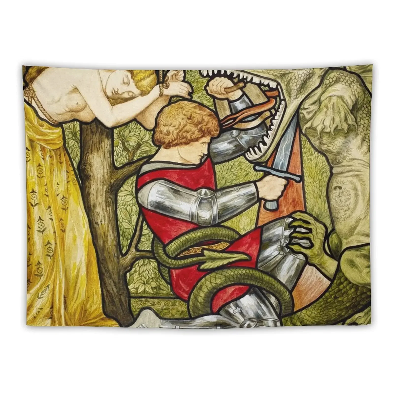 St George Slaying the Dragon Tapestry Room Decore Aesthetic Room Decorations Aesthetics Anime Decor Tapestry