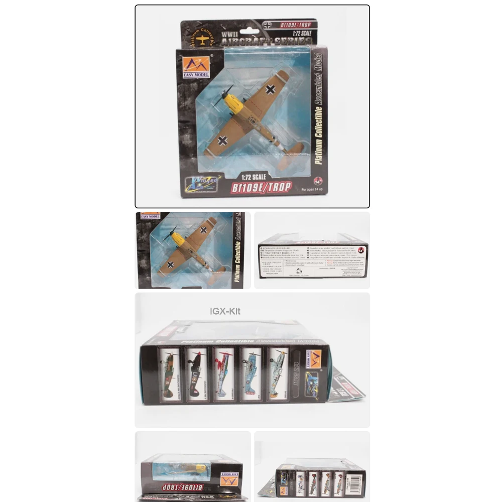 

Easymodel 37280 1:72 BF109 BF-109 BF-109E-7 JG27 Пропеллерный истребитель-бомбардировщик, военная статическая пластиковая модель, коллекционная игрушка, подарок