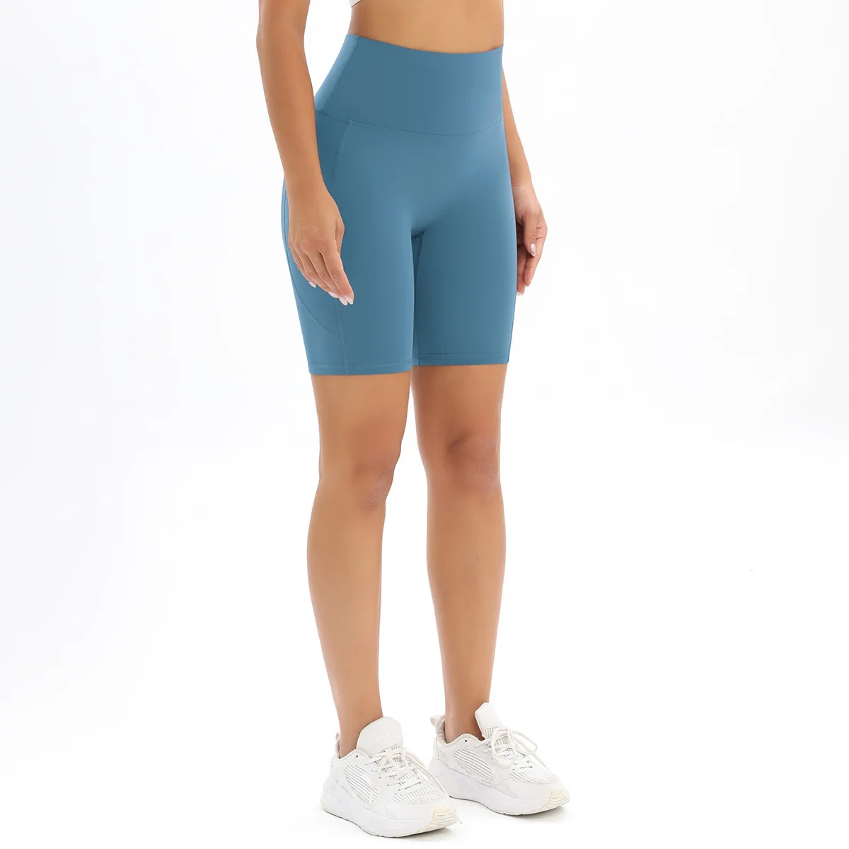 Comfortable Skin Friendly Summer High Waist Yoga Shorts Gym Hip Lift Pants Pocket Breathable Running Cycling Sports Shorts Women