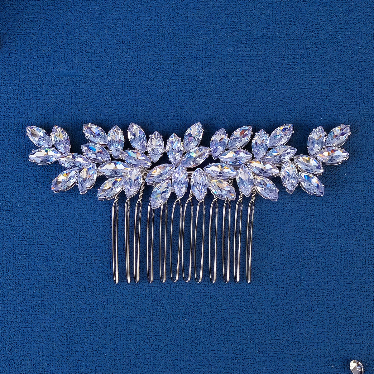 Luxury Wedding  Hair Comb Big Crystal Flower Cubic Zirconia Bridal Hair Comb Pin Accessories Jewellery Elegant Women