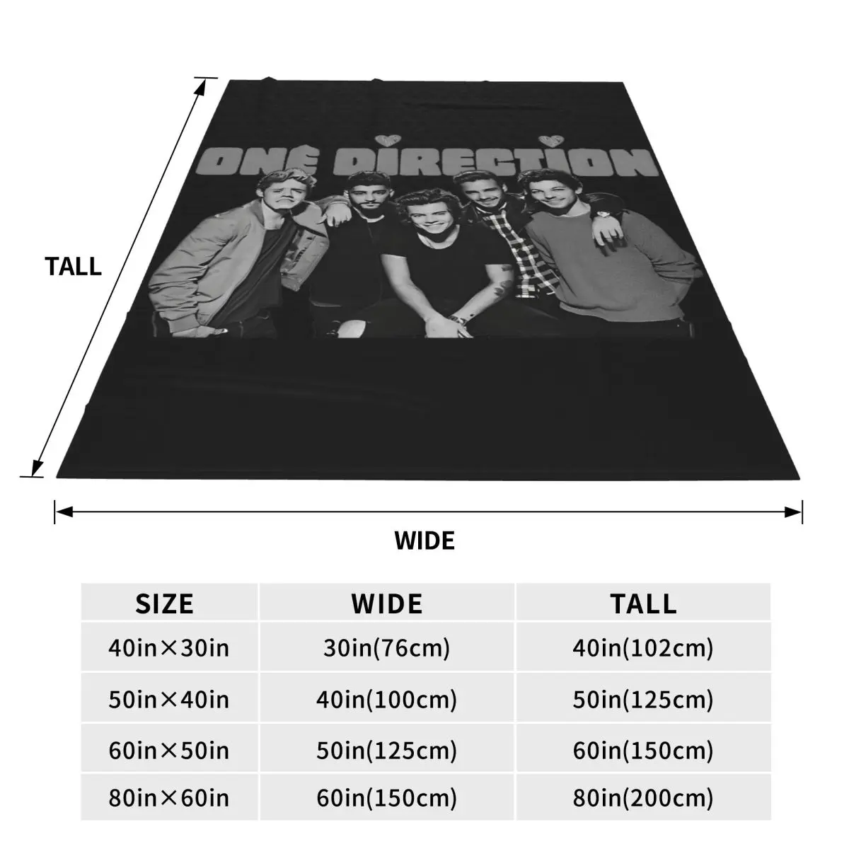 3D Rock-One Direction 1D Combinatio HD Blanket Travel Office Flannel Throw Blanket For Couch Bed Warm Custom Quality Bedspread